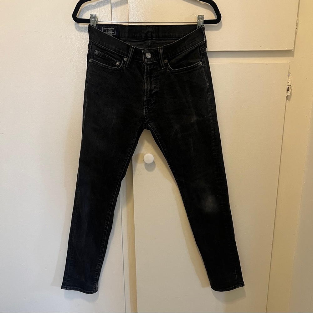 abercrombie & fitch felix super skinny stretch jeans in washed black